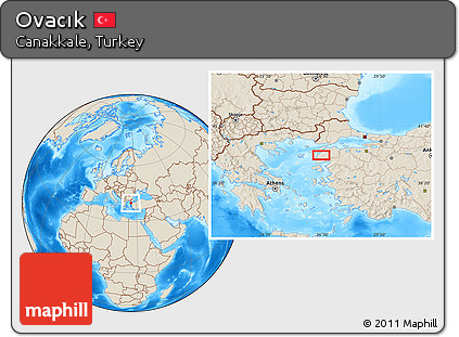 Shaded Relief Location Map of Ovacık