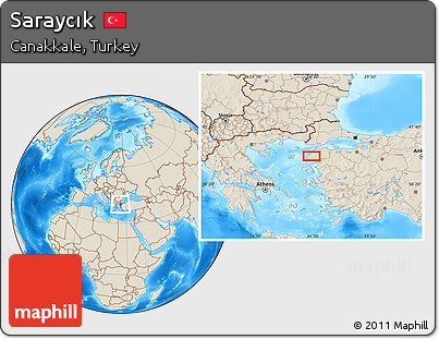 Shaded Relief Location Map of Saraycık