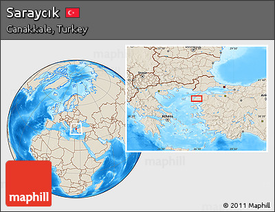 Shaded Relief Location Map of Saraycık
