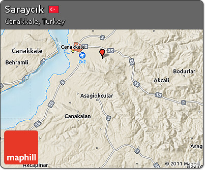 Shaded Relief Map of Saraycık