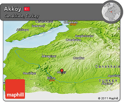 Physical Panoramic Map of Akköy