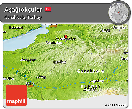 Physical Panoramic Map of Aşağıokçular