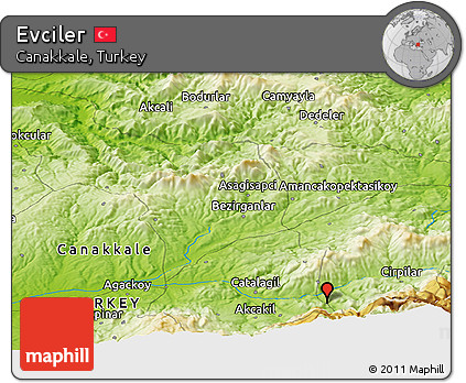 Physical Panoramic Map of Evciler