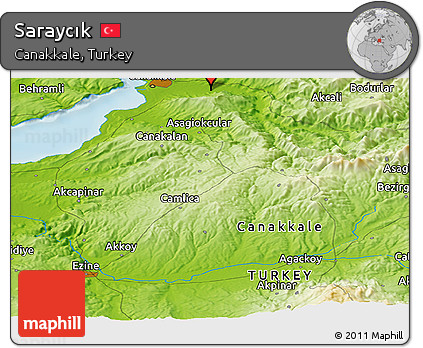 Physical Panoramic Map of Saraycık