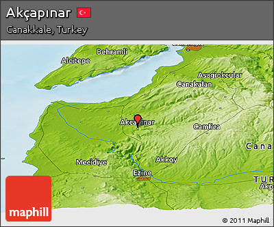 Physical Panoramic Map of Akçapınar