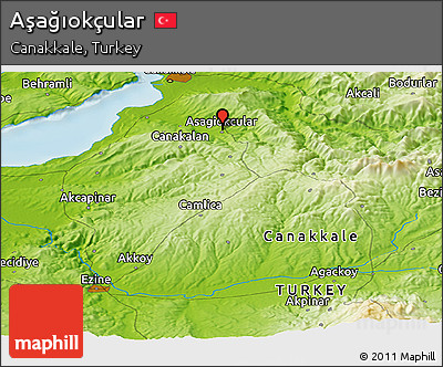 Physical Panoramic Map of Aşağıokçular