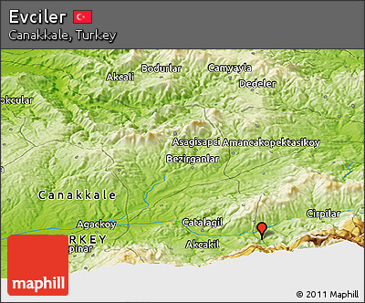 Physical Panoramic Map of Evciler