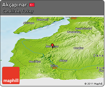 Physical Panoramic Map of Akçapınar