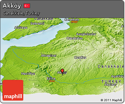 Physical Panoramic Map of Akköy