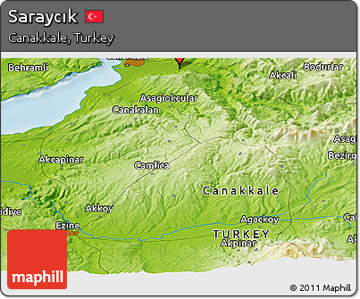 Physical Panoramic Map of Saraycık