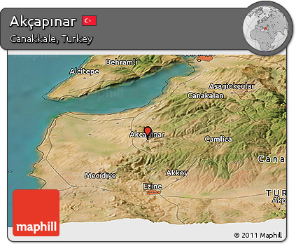 Satellite Panoramic Map of Akçapınar