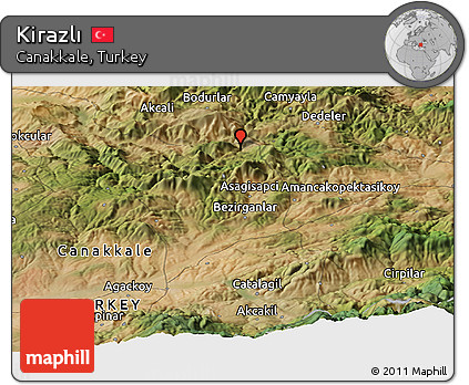 Satellite Panoramic Map of Kirazlı