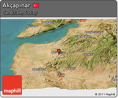 Satellite Panoramic Map of Akçapınar