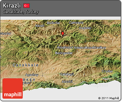 Satellite Panoramic Map of Kirazlı