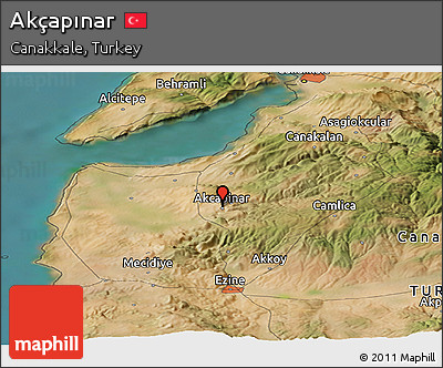 Satellite Panoramic Map of Akçapınar