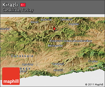 Satellite Panoramic Map of Kirazlı
