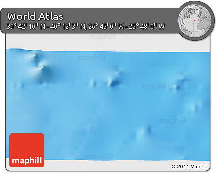 Physical 3D Map of the Area around 39° 57' 6" N, 26° 16' 29" W