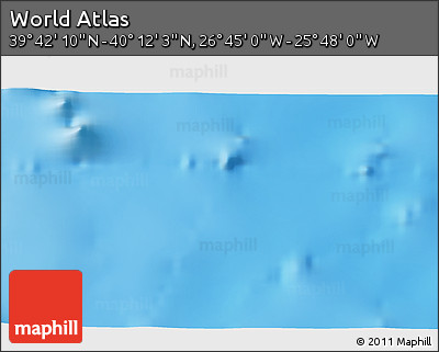 Physical 3D Map of the Area around 39° 57' 6" N, 26° 16' 29" W