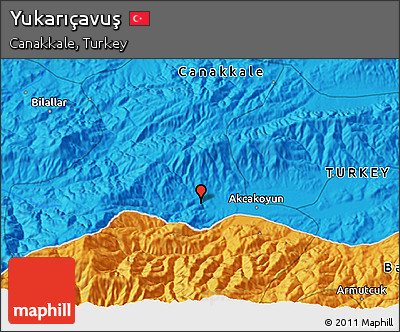 Political 3D Map of Yukarıçavuş