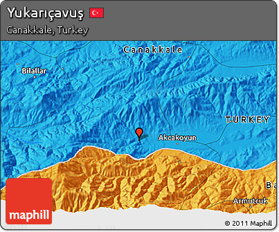 Political 3D Map of Yukarıçavuş