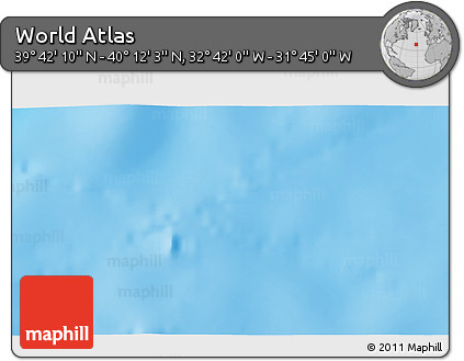 Shaded Relief 3D Map of the Area around 39° 57' 6" N, 32° 13' 30" W