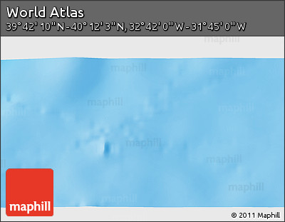 Shaded Relief 3D Map of the Area around 39° 57' 6" N, 32° 13' 30" W