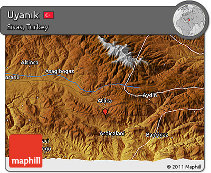 Physical 3D Map of Uyanık