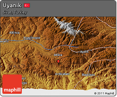 Physical 3D Map of Uyanık