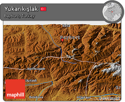 Physical 3D Map of Yukarıkışlak