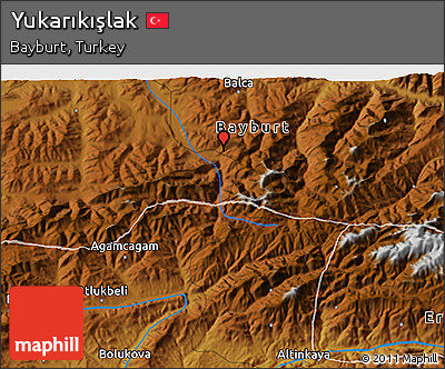 Physical 3D Map of Yukarıkışlak