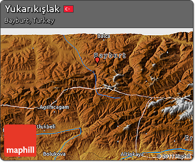 Physical 3D Map of Yukarıkışlak