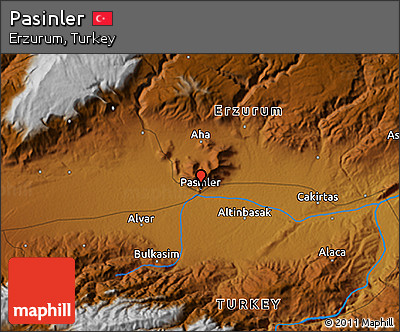 Physical 3D Map of Pasinler