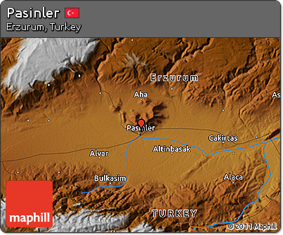 Physical 3D Map of Pasinler