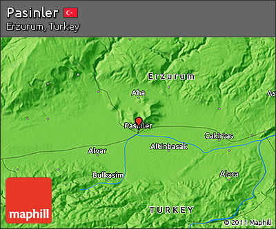 Political 3D Map of Pasinler