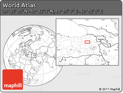 Blank Location Map of the Area around 39° 57' 6" N, 41° 43' 30" E