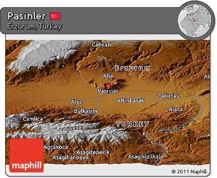 Physical Panoramic Map of Pasinler