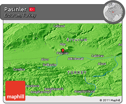 Political Panoramic Map of Pasinler