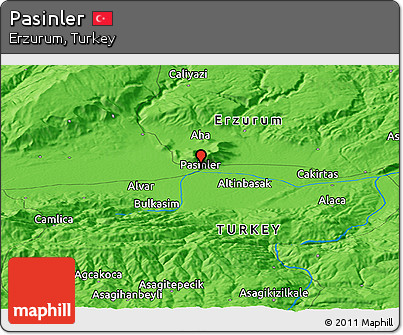Political Panoramic Map of Pasinler