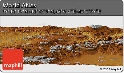 Physical Panoramic Map of the Area around 39° 57' 6" N, 42° 34' 30" E
