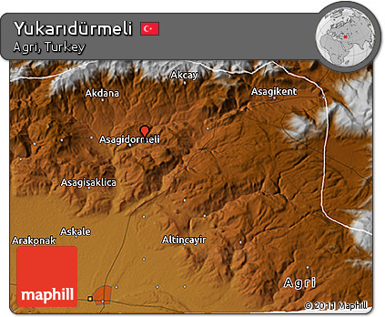 Physical 3D Map of Yukarıdürmeli