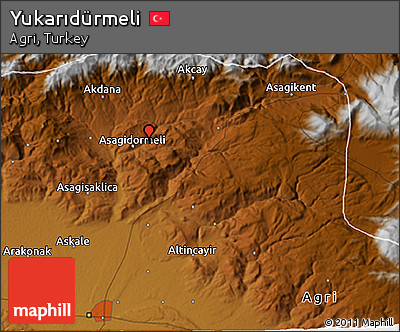 Physical 3D Map of Yukarıdürmeli