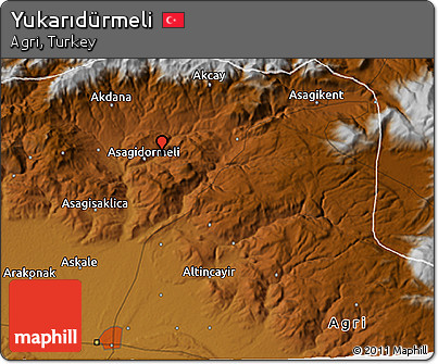 Physical 3D Map of Yukarıdürmeli