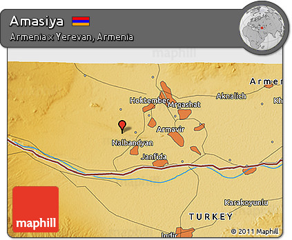 Physical 3D Map of Amasiya