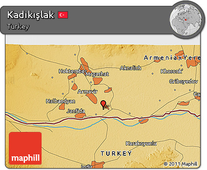 Physical 3D Map of Kadıkışlak