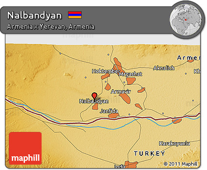 Physical 3D Map of Nalbandyan