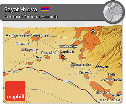 Physical 3D Map of Sayat'-Nova