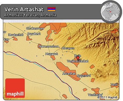Physical 3D Map of Verin Artashat