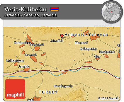 Physical 3D Map of Verin-Kulibeklu