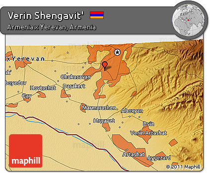 Physical 3D Map of Verin Shengavit'