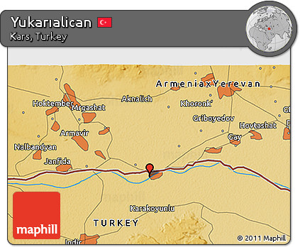Physical 3D Map of Yukarıalican